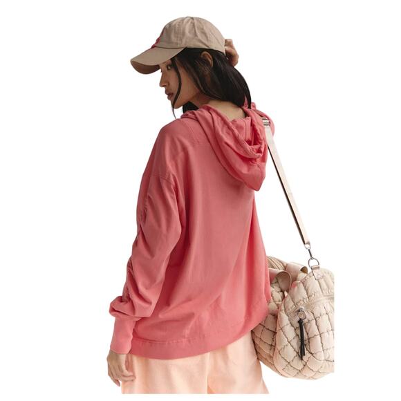 NWT Free People FP Movement Women's Hot Shot Hooded Layer Hibiscus XS - Picture 2 of 9